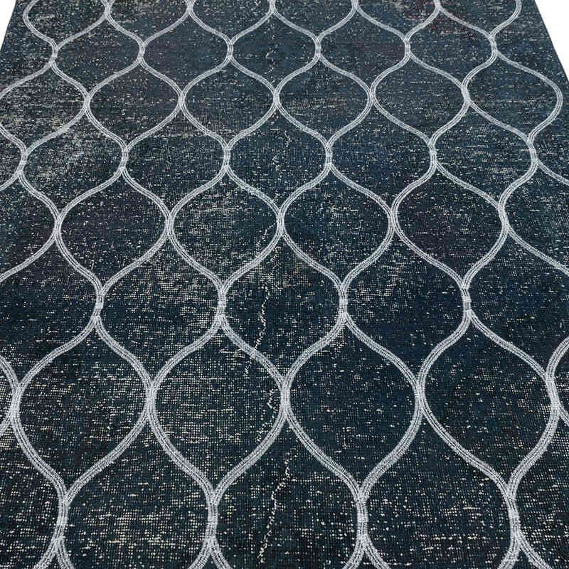 İşlemeli ve Boyalı El Dokuma Vintage Halı - 145 cm x 380 cm - K0038733