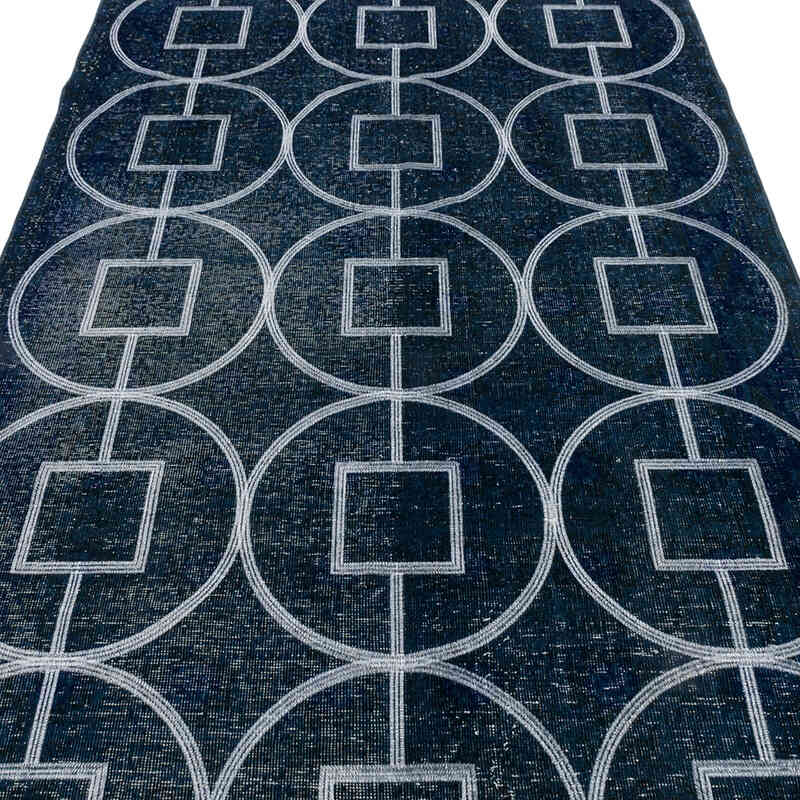 İşlemeli ve Boyalı El Dokuma Vintage Halı - 128 cm x 364 cm - K0038735