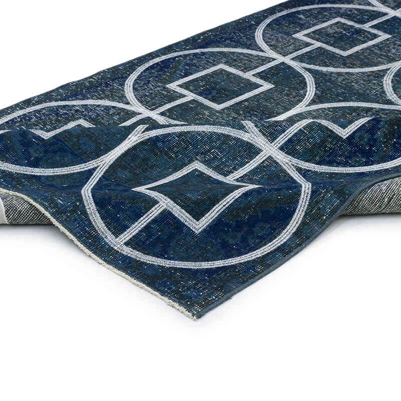 İşlemeli ve Boyalı El Dokuma Vintage Halı - 128 cm x 364 cm - K0038735