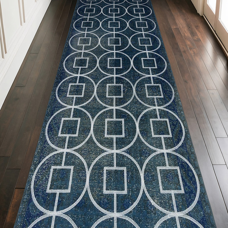 İşlemeli ve Boyalı El Dokuma Vintage Halı - 128 cm x 364 cm - K0038735