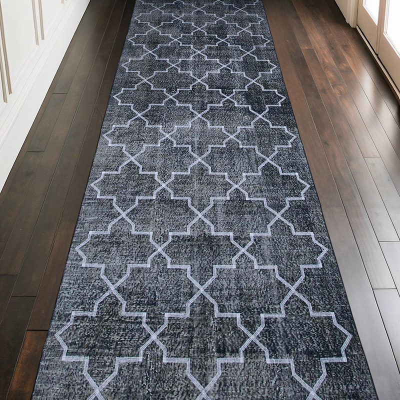 Embroidered Over-dyed Turkish Vintage Runner - 4' 5" x 13' 6" (53" x 162") - K0038736