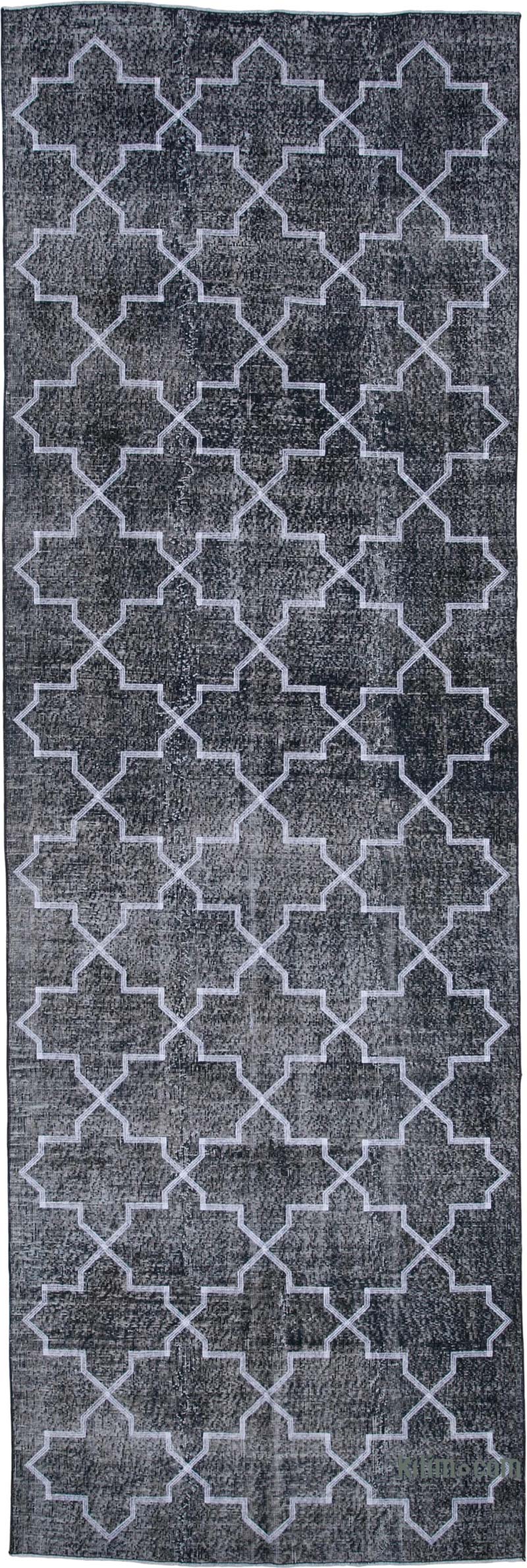 Embroidered Over-dyed Turkish Vintage Runner - 4' 5" x 13' 6" (53" x 162") - K0038736