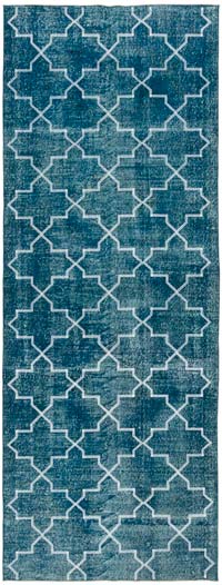 Islemeli ve Boyalı El Dokuma Vintage Halı - 144 cm x 380 cm