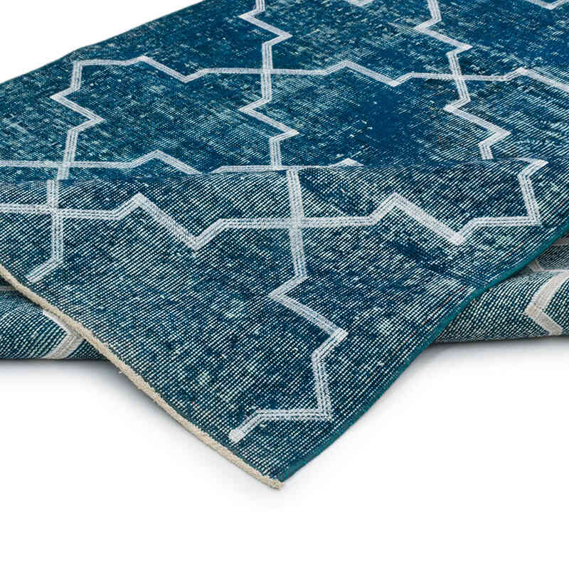 Embroidered Over-dyed Turkish Vintage Runner - 4' 9" x 12' 6" (57" x 150") - K0038748