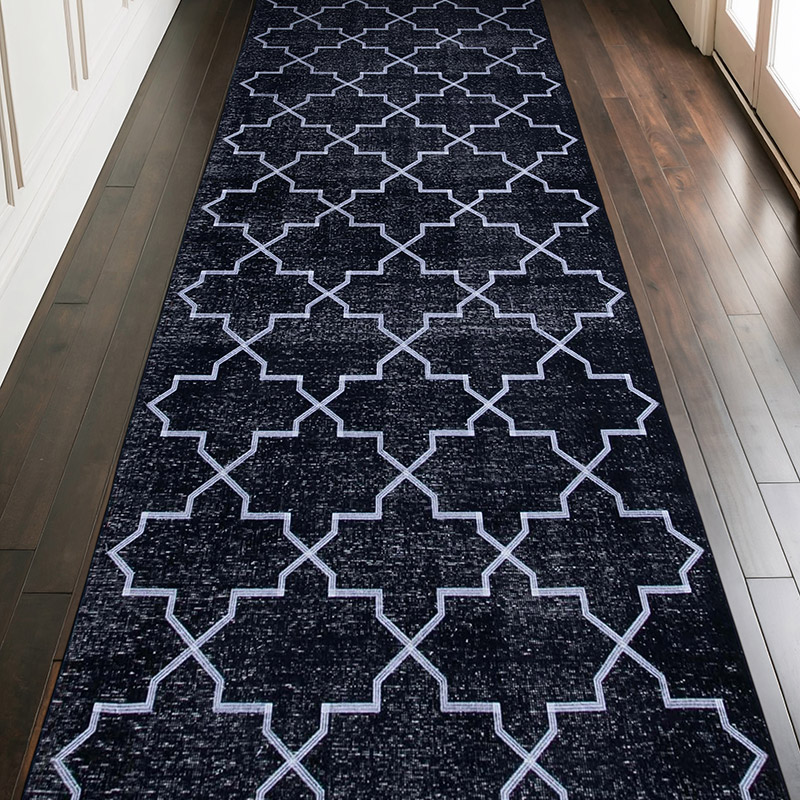 Alfombra Turca bordada sobre teñida vintage - 142 cm x 395 cm - K0038751