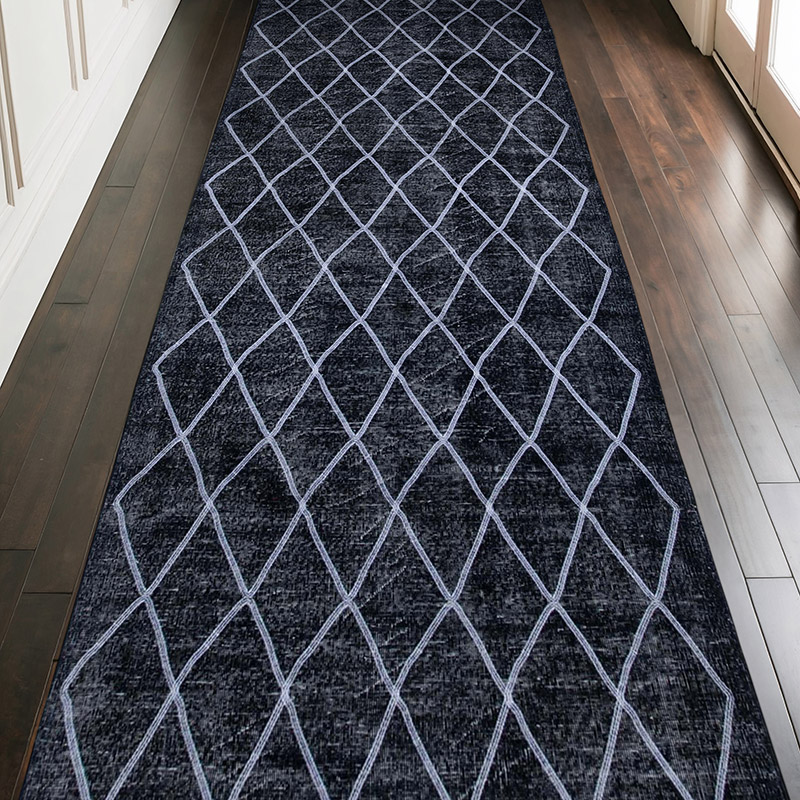 Alfombra Turca bordada sobre teñida vintage - 143 cm x 395 cm - K0038752