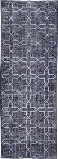 Embroidered Over-dyed Turkish Vintage Runner - 4' 6" x 12' 7" (54" x 151")