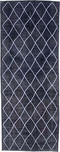 Embroidered Over-dyed Turkish Vintage Runner - 4' 8" x 12' 1" (56" x 145")