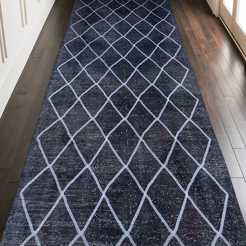 Embroidered Over-dyed Turkish Vintage Runner - 4' 8" x 12' 1" (56" x 145") - K0038757
