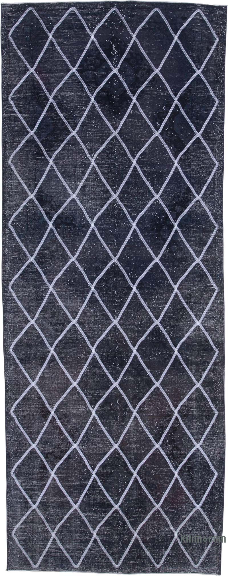 Embroidered Over-dyed Turkish Vintage Runner - 4' 8" x 12' 1" (56" x 145") - K0038757