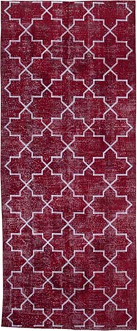 Embroidered Over-dyed Turkish Vintage Runner - 4' 7" x 11' 3" (55" x 135")