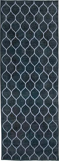 Gray Embroidered Over-dyed Turkish Vintage Runner - 4' 6" x 9' 5" (54" x 113")