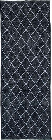 İşlemeli ve Boyalı El Dokuma Vintage Halı - 150 cm x 416 cm