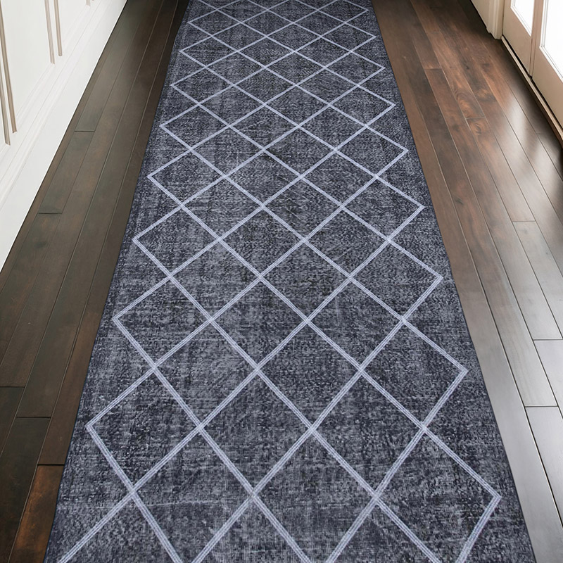 Alfombra Turca bordada sobre teñida vintage - 141 cm x 423 cm - K0038763