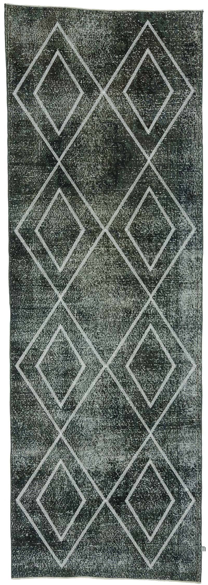 Alfombra Turca bordada sobre teñida vintage - 114 cm x 332 cm - K0038767