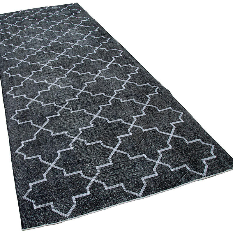 Alfombra Turca bordada sobre teñida vintage - 145 cm x 382 cm - K0038772