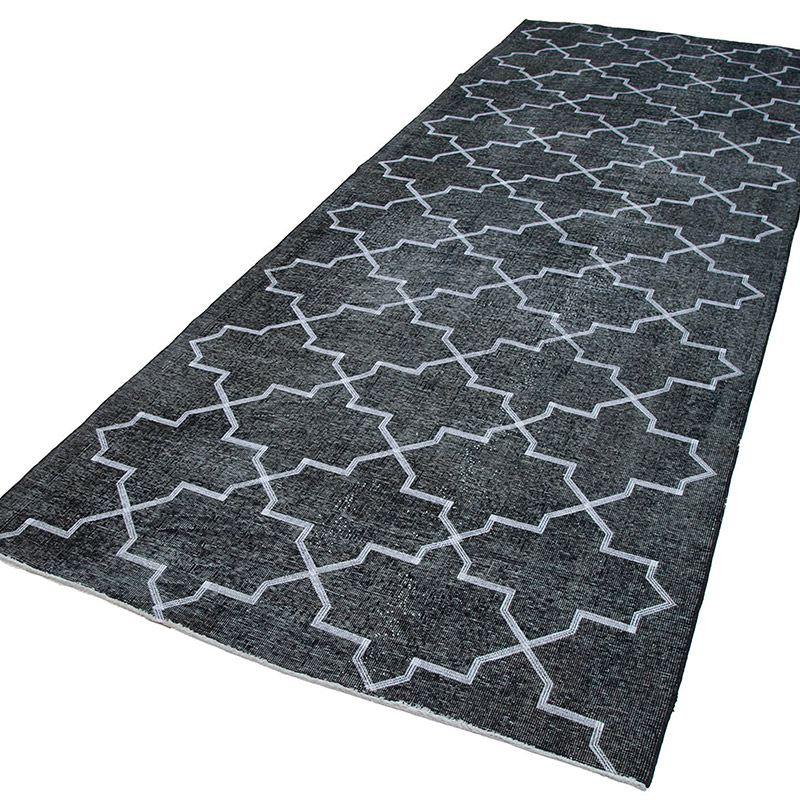 Alfombra Turca bordada sobre teñida vintage - 145 cm x 382 cm - K0038772