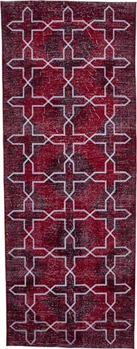 Embroidered Over-dyed Turkish Vintage Runner - 4' 7" x 12' 2" (55" x 146")