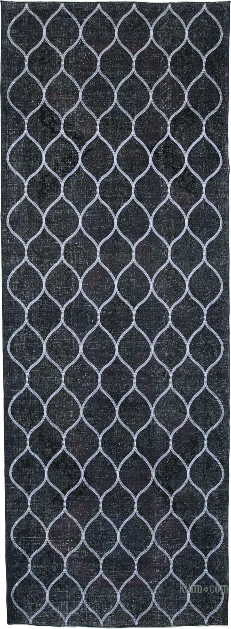İşlemeli ve Boyalı El Dokuma Vintage Halı - 143 cm x 399 cm - K0038777