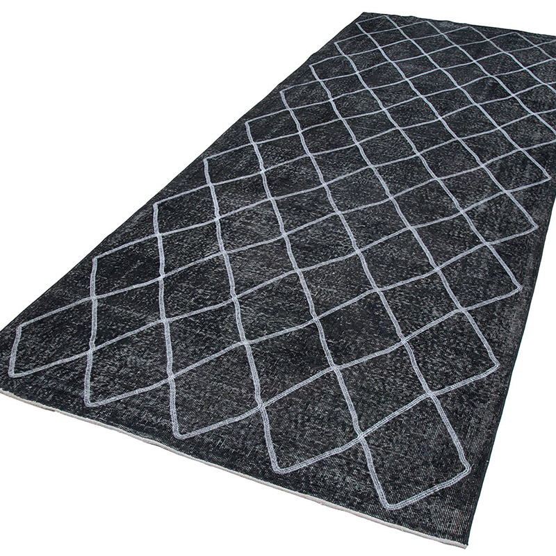 Alfombra Turca bordada sobre teñida vintage - 147 cm x 370 cm - K0038778
