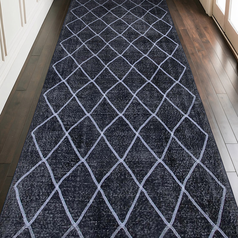 Alfombra Turca bordada sobre teñida vintage - 147 cm x 370 cm - K0038778