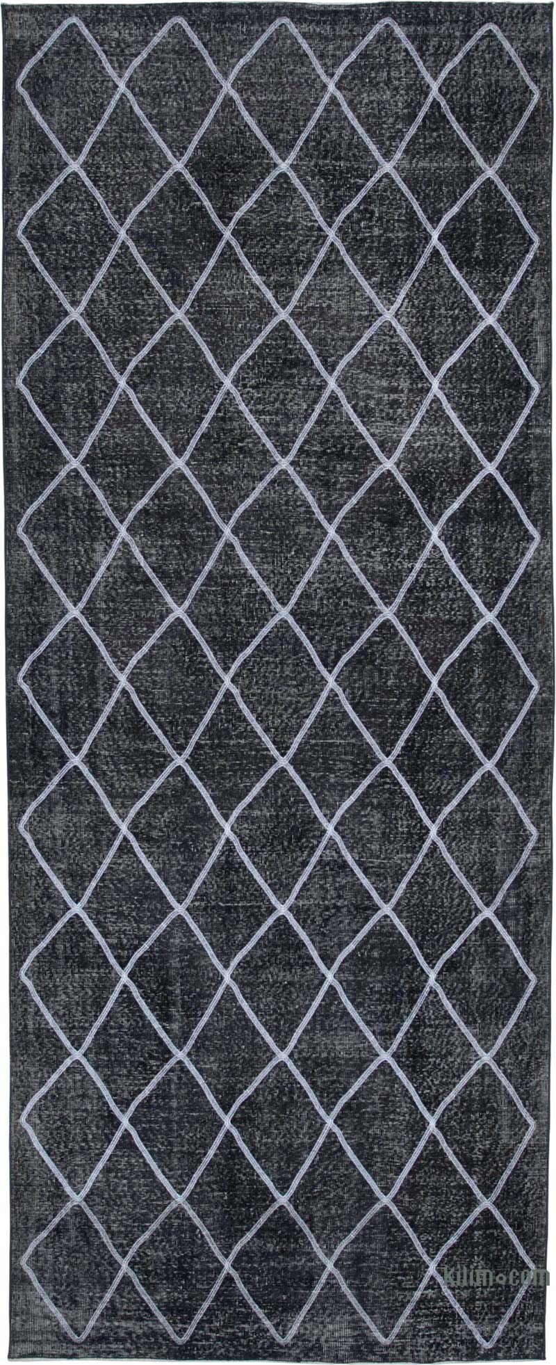Alfombra Turca bordada sobre teñida vintage - 147 cm x 370 cm - K0038778