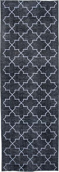 İşlemeli ve Boyalı El Dokuma Vintage Halı - 142 cm x 416 cm