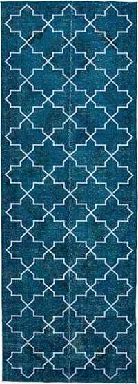 Embroidered Over-dyed Turkish Vintage Runner - 4' 9" x 13' 4" (57" x 160")