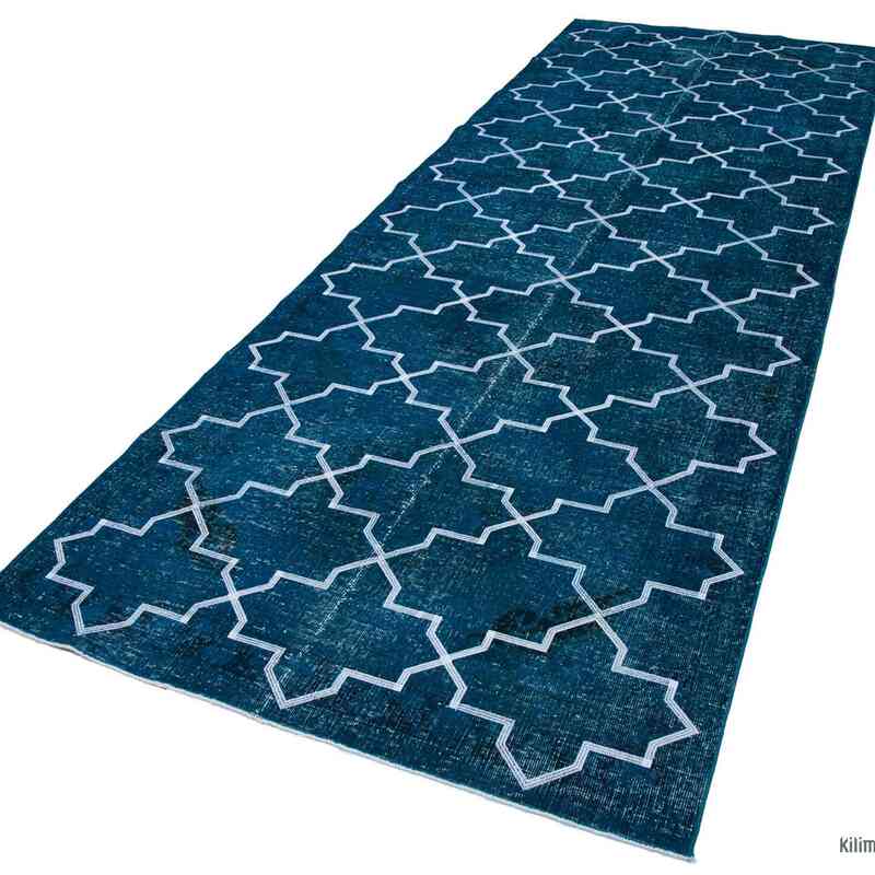 Embroidered Over-dyed Turkish Vintage Runner - 4' 9" x 13' 4" (57 in. x 160 in.) - K0038787