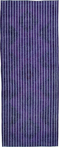Púrpura Alfombra Turca bordada sobre teñida vintage - 146 cm x 372 cm
