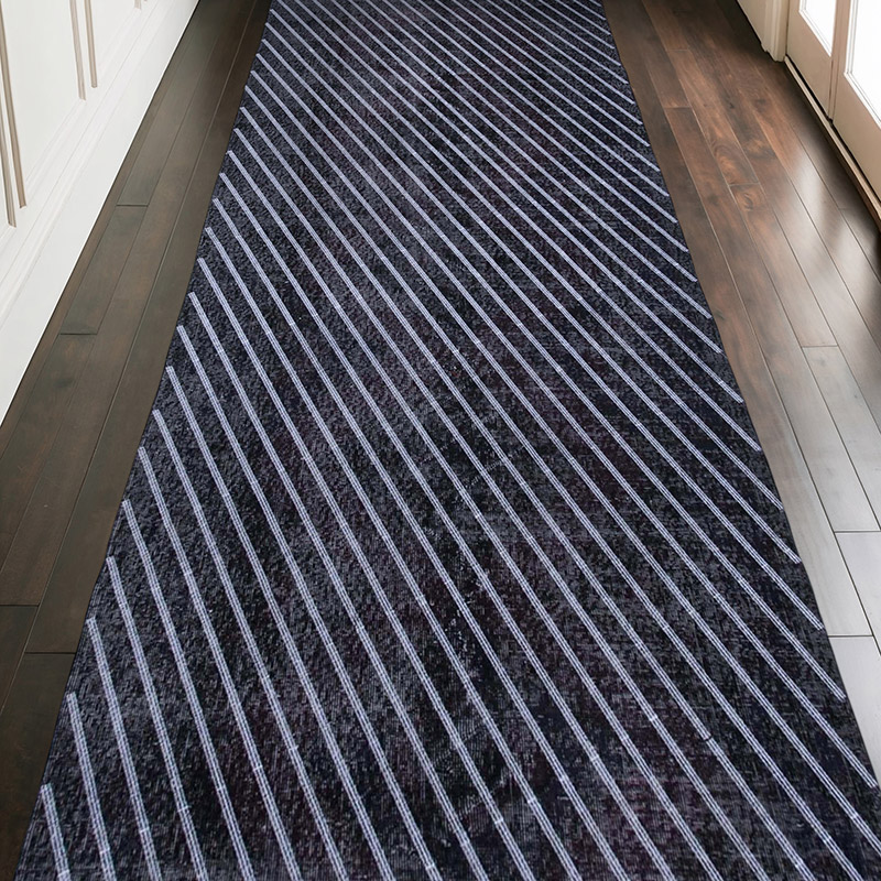 Alfombra Turca bordada sobre teñida vintage - 141 cm x 370 cm - K0038792
