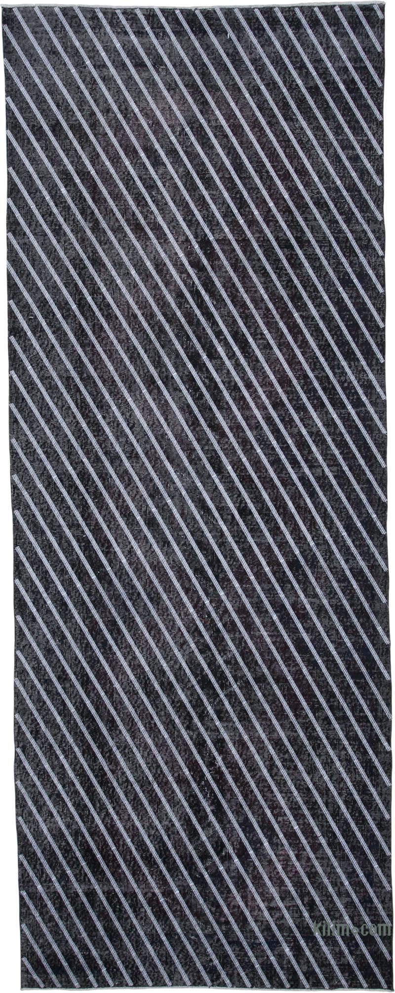 Alfombra Turca bordada sobre teñida vintage - 141 cm x 370 cm - K0038792