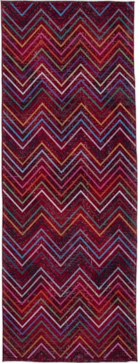 Embroidered Over-dyed Turkish Vintage Runner - 4' 7" x 12' 4" (55" x 148")