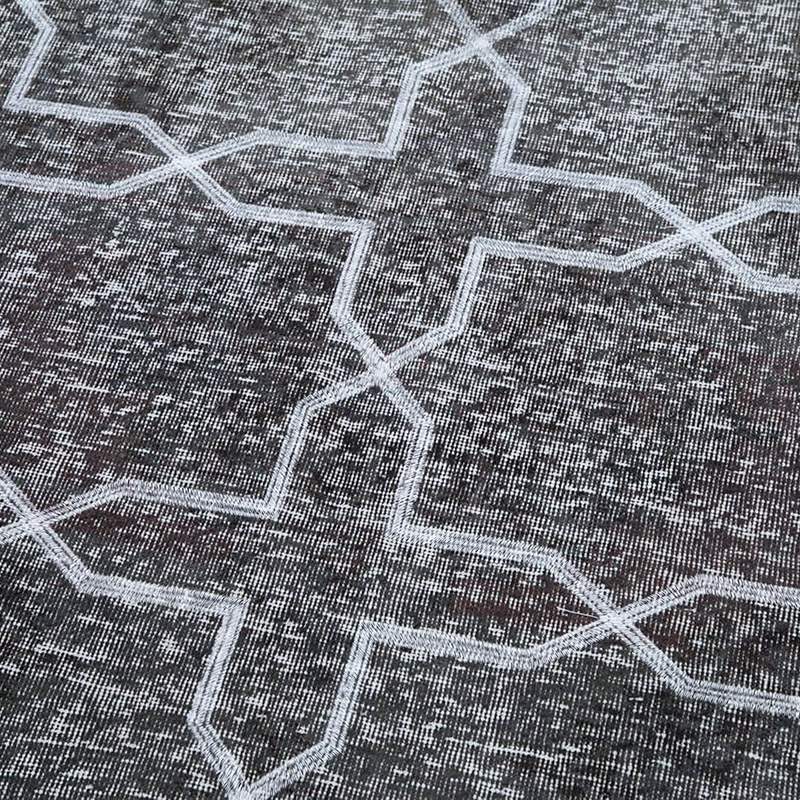 Gray Embroidered Over-dyed Turkish Vintage Runner - 4' 10" x 12' 8" (58" x 152") - K0038801