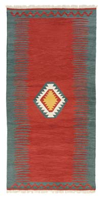 Red New Handwoven Turkish Kilim Rug - 4'  x 8' 1" (48" x 97")