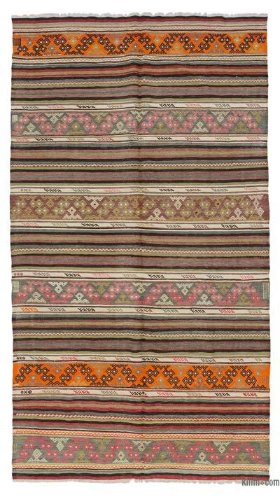 Multicolor Vintage Balikesir Kilim Rug - 5' 3" x 9' 5" (63 in. x 113 in.)