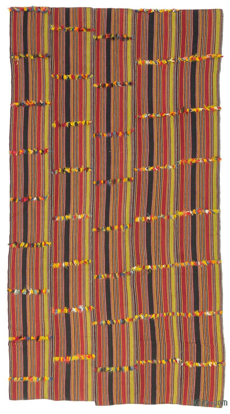 Multicolor Vintage Turkish Flatweave - 7' 5" x 13' 7" (89" x 163") - K0038915