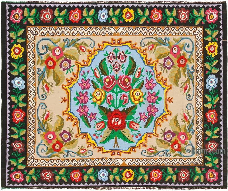Çok Renkli Vintage Moldova Kilimi - 196 cm x 243 cm - K0038946