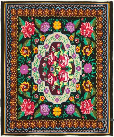 Vintage Handwoven Moldovan Kilim Rug - 7' 2" x 8' 4" (86 in. x 100 in.)