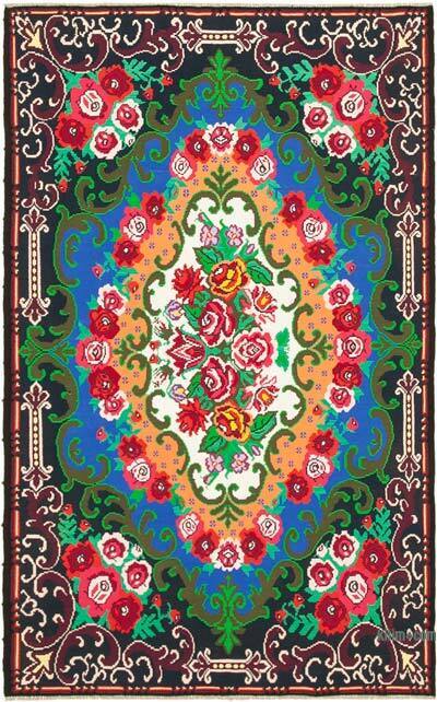 Vintage Handwoven Moldovan Kilim Rug - 7' 1" x 11'  (85 in. x 132 in.)