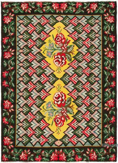 Vintage Handwoven Moldovan Kilim Rug - 6' 10" x 9' 3" (82 in. x 111 in.)