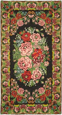 Vintage Handwoven Moldovan Kilim Rug - 7' 2" x 12' 8" (86" x 152")