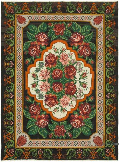 Vintage Handwoven Moldovan Kilim Rug - 7' 6" x 10' 2" (90 in. x 122 in.)