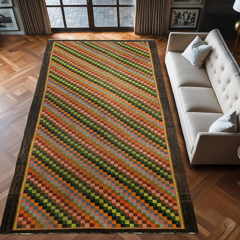Multicolor Alfombra Vintage Moldovan Kilim - 208 cm x 384 cm - K0039082