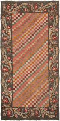Vintage Handwoven Moldovan Kilim Rug - 5' 3" x 10'  (63" x 120")