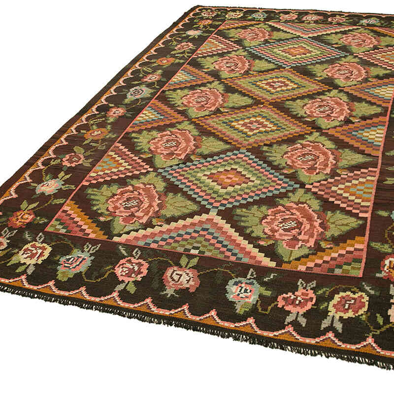 Vintage Handwoven Moldovan Kilim Rug - 6' 4" x 9' 6" (76 in. x 114 in.) - K0039095