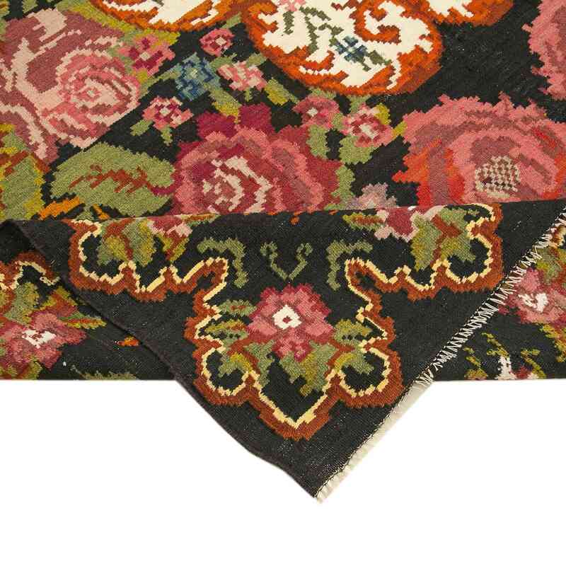 Multicolor Vintage Handwoven Moldovan Kilim Area Rug - 6' 9" x 8' 6" (81 in. x 102 in.) - K0039098