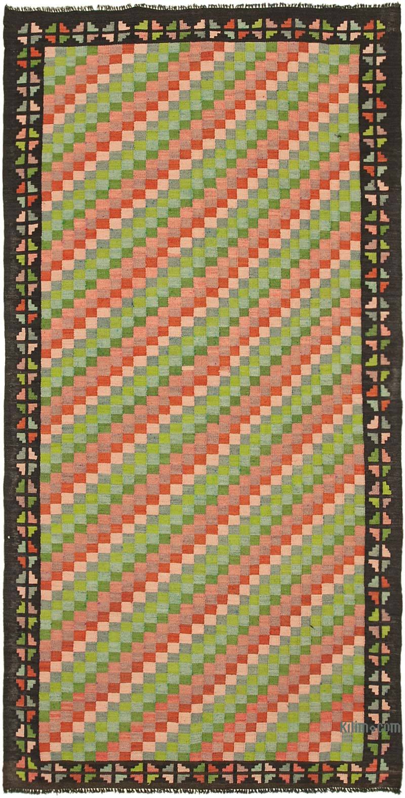 Multicolor Vintage Handwoven Moldovan Kilim Rug - 5' 3" x 10' 5" (63 in. x 125 in.) - K0039105