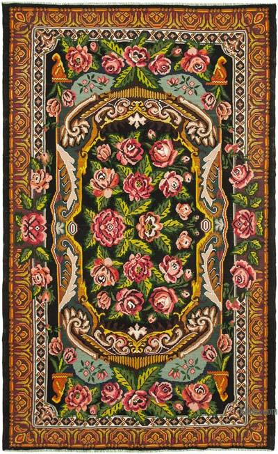 Multicolor Vintage Handwoven Moldovan Kilim Area Rug - 7' 4" x 11' 10" (88 in. x 142 in.)
