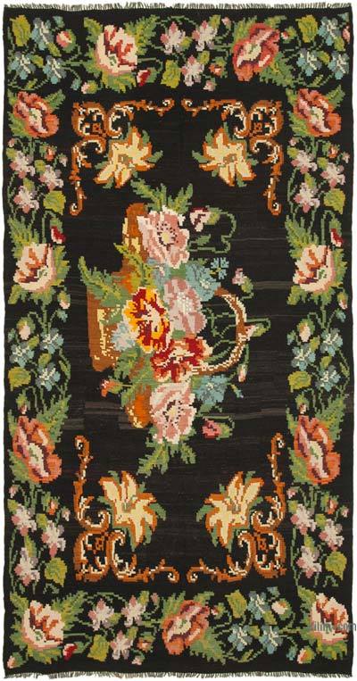 多色复古手织摩尔多瓦Kilim地毯- 6' 1